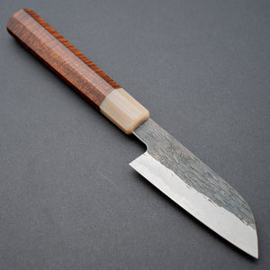 Isamitsu White 1 Stainless Clad Kurouchi Paring 90mm Riisgaard Handle - Tetogi