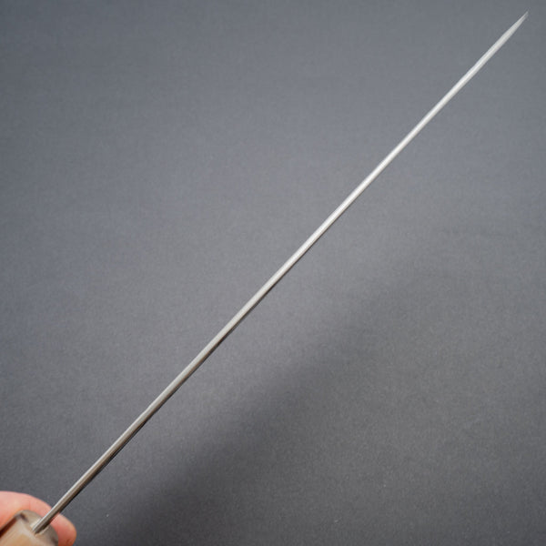 Isamitsu White 1 Stainless Clad Kurouchi Sujihiki 270mm Riisgaard Walnut Handle - Tetogi