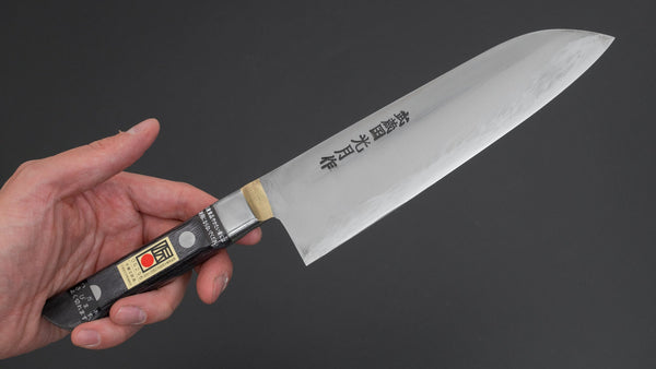 Kogetsu Carbon Santoku 180mm Pakka Handle - Tetogi