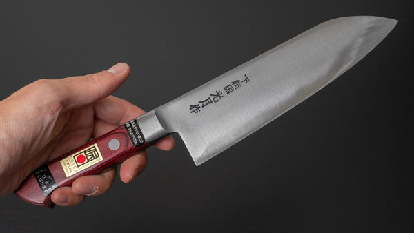 Kogetsu White #1 Santoku 180mm Wine Pakka Handle - Tetogi