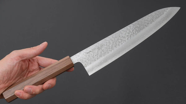 Makoto Kurosaki STK VG-7 Tsuchime Damascus Gyuto 240mm Walnut Handle - Tetogi