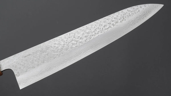 Makoto Kurosaki STK VG-7 Tsuchime Damascus Gyuto 240mm Walnut Handle - Tetogi