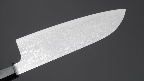 Makoto Kurosaki VG7 Damascus Santoku 165mm Ebony Handle - Tetogi
