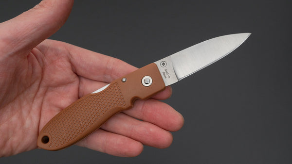 MOKI Coupe Folding Knife Grilon Handle (Cocoa Brown) - Tetogi