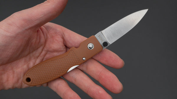 MOKI Coupe Folding Knife Grilon Handle (Cocoa Brown) - Tetogi