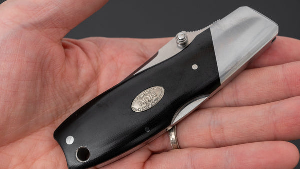 MOKI Kingfisher Folding Knife Linen Micarta Handle - Tetogi