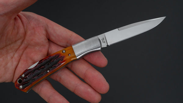 MOKI Kronos Folding Knife Medium Stag Handle - Tetogi