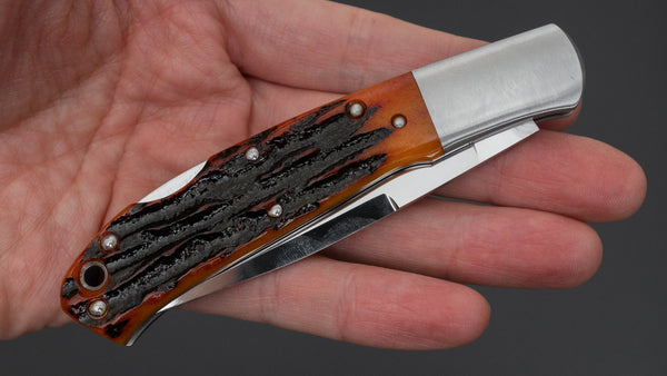 MOKI Kronos Folding Knife Stag Handle - Tetogi