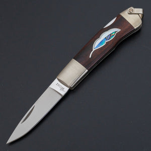 MOKI Leaf Folding Knife Ironwood Handle - Tetogi