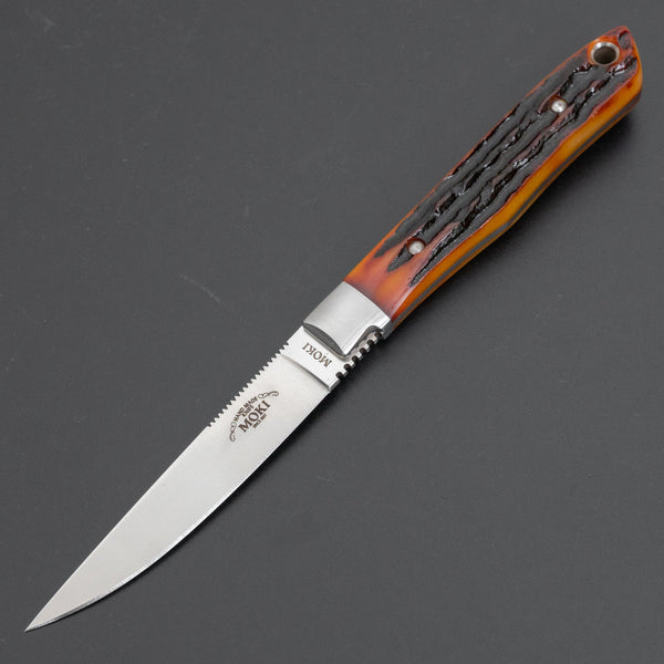 MOKI Trout & Bird Fixed Blade Jigged Bone Handle - Tetogi