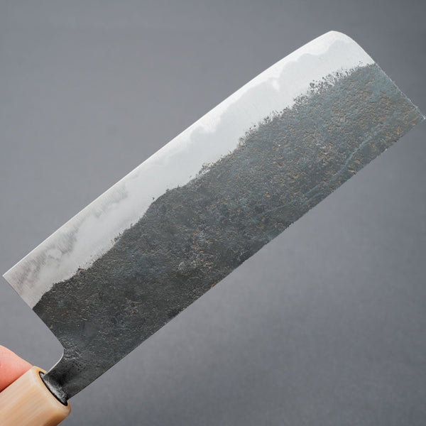 Morihei Hisamoto Kurouchi White 1 Nakiri 165mm Ebony Handle - Tetogi
