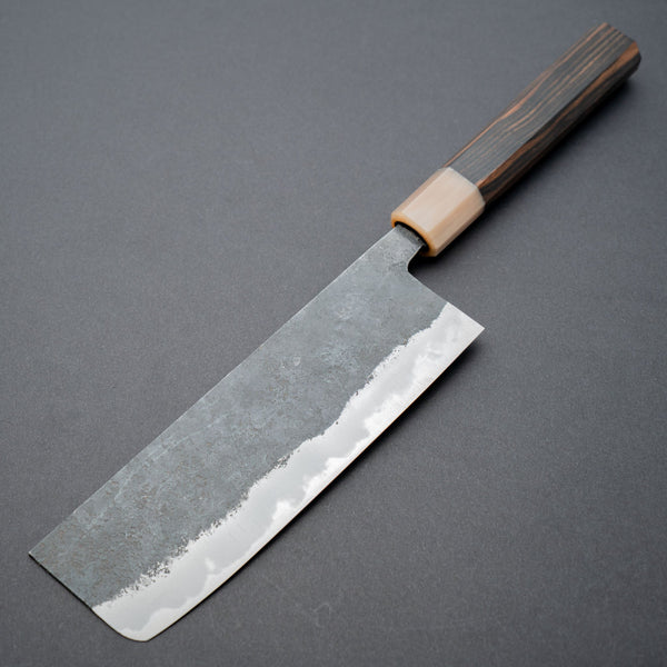 Morihei Hisamoto Kurouchi White 1 Nakiri 165mm Ebony Handle - Tetogi