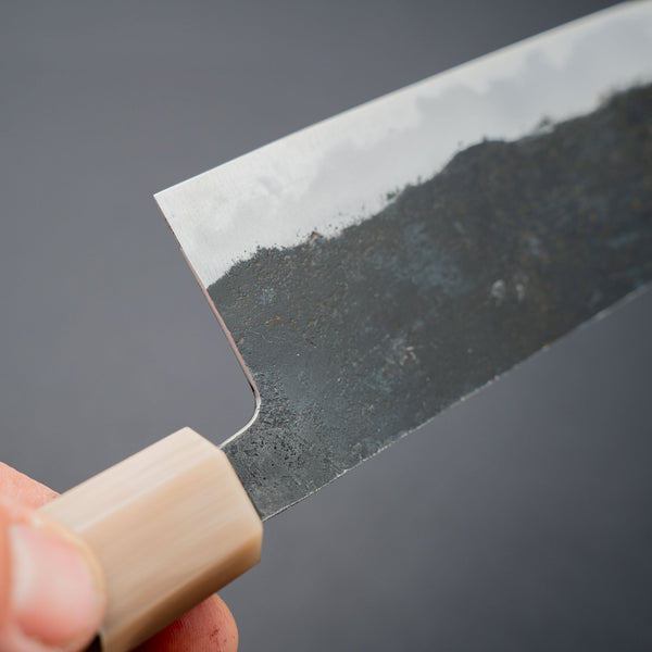 Morihei Hisamoto Kurouchi White 1 Nakiri 165mm Ebony Handle - Tetogi