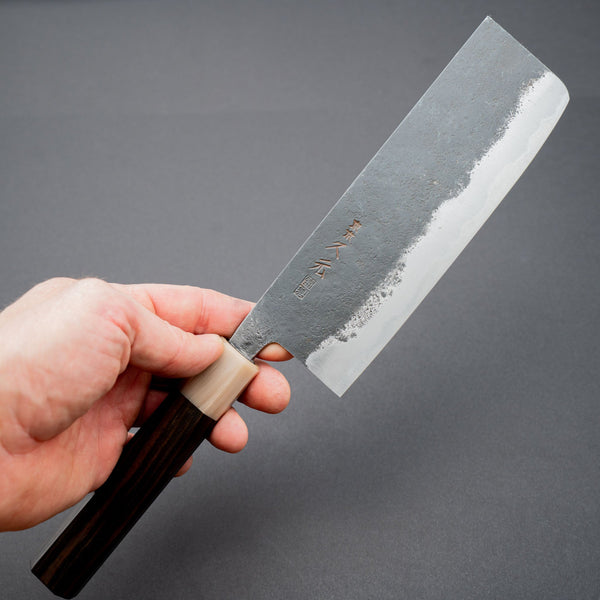 Morihei Hisamoto Kurouchi White 1 Nakiri 165mm Ebony Handle - Tetogi