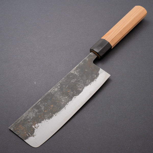 Morihei Hisamoto Kurouchi White #1 Nakiri 165mm Yakusugi Cedar Handle - Tetogi