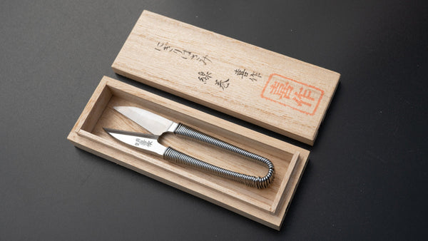 Morihei Kisaku Nigiri Thread Shears 105mm (String Handle with Kiri Box) - Tetogi