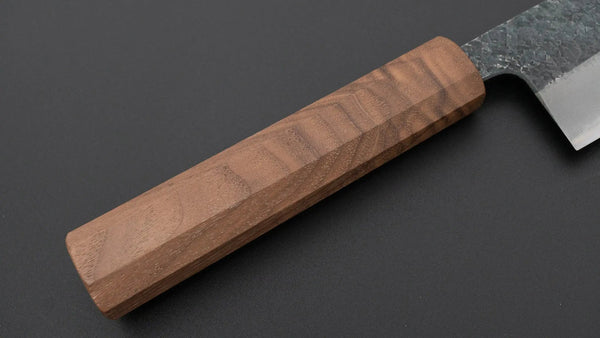 Muneishi Blue #2 Tsuchime Santoku 165mm Walnut Handle - Tetogi