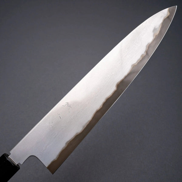 Tetsujin Blue 2 Metal Flow Gyuto 240mm Taihei Makassar Ebony Handle - Tetogi