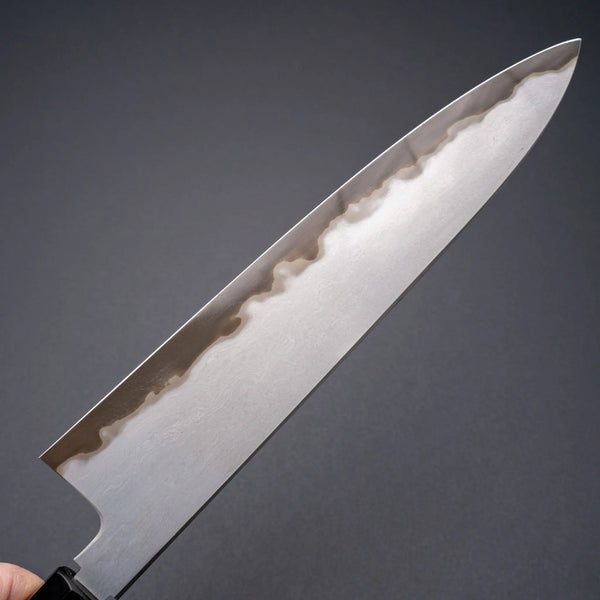 Tetsujin Blue 2 Metal Flow Gyuto 240mm Taihei Makassar Ebony Handle - Tetogi