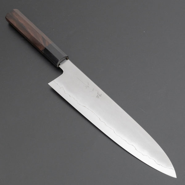 Tetsujin Silver 3 Kasumi Gyuto 240mm Taihei Makassar Ebony Handle (Blond Horn) - Tetogi