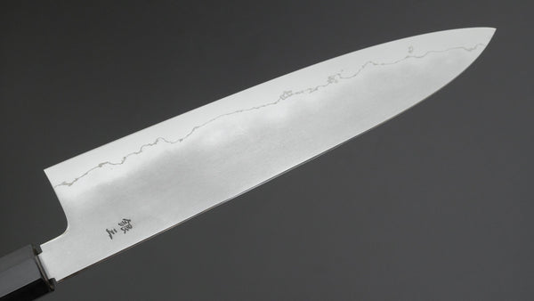 Tetsujin Silver 3 Kasumi Gyuto 240mm Taihei Makassar Ebony Handle (Blond Horn) - Tetogi