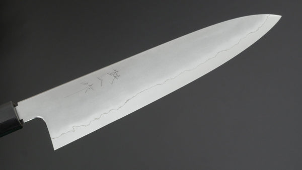 Tetsujin Silver 3 Kasumi Gyuto 240mm Taihei Makassar Ebony Handle (Blond Horn) - Tetogi