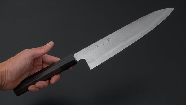 Tetsujin Silver 3 Metal Flow Gyuto 240mm Taihei Makassar Ebony Handle - Tetogi