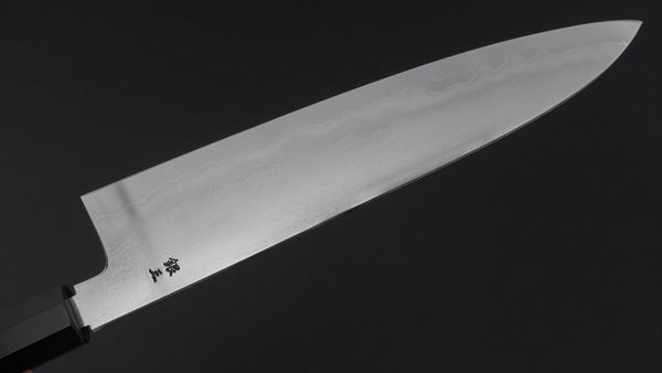 Tetsujin Silver 3 Metal Flow Gyuto 240mm Taihei Makassar Ebony Handle - Tetogi