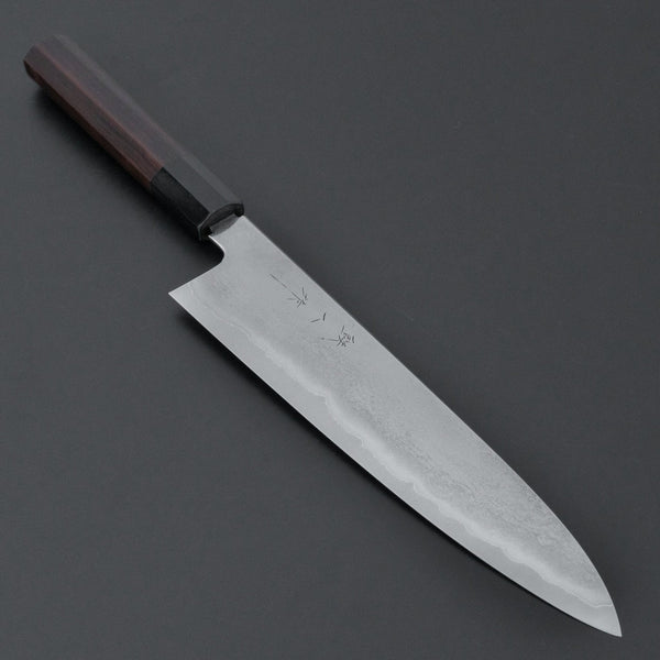 Tetsujin Silver 3 Metal Flow Gyuto 240mm Taihei Makassar Ebony Handle - Tetogi