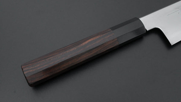 Tetsujin Silver 3 Metal Flow Kiritsuke Gyuto 210mm Taihei Makassar Ebony Handle - Tetogi