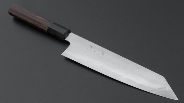 Tetsujin Silver 3 Metal Flow Kiritsuke Gyuto 210mm Taihei Makassar Ebony Handle - Tetogi