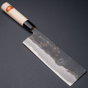 Yamato Ichimonji Thick Carbon Nakiri 170mm Poplar Handle - Tetogi
