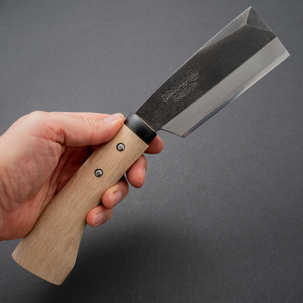 Ajikataya Kurouchi Hatchet 105mm Oak Handle (Double Bevel) - Tetogi