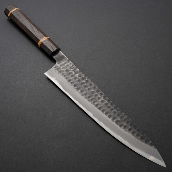 Ajikataya Tsuchime White #2 Gyuto 240mm Riisgaard Curly Oak Handle - Tetogi