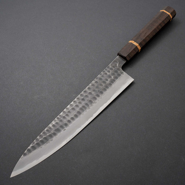 Ajikataya Tsuchime White #2 Gyuto 240mm Riisgaard Curly Oak Handle - Tetogi