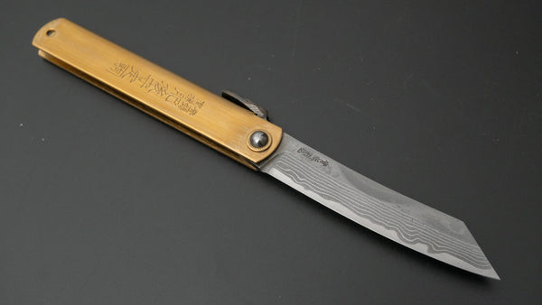 Higonokami Motosuke Folding Knife X Large Brass Handle (#08) - Tetogi