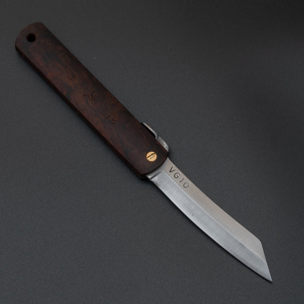 Higonokami VG10 Folding Knife Ironwood Handle - Tetogi