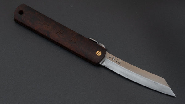 Higonokami VG10 Folding Knife Ironwood Handle - Tetogi