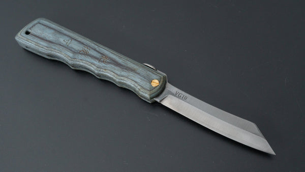 Higonokami VG10 Folding Knife Pakka Handle (Blue) - Tetogi