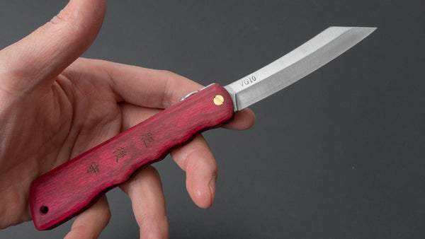 Higonokami VG10 Folding Knife Pakka Handle (Red) - Tetogi