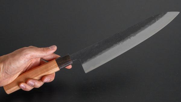 Hitohira Futana SB Kuro Nashiji Gyuto 240mm Cherry Wood Handle - Tetogi