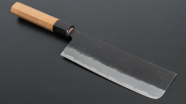 Hitohira Futana SB Kuro Nashiji Nakiri 165mm Cherry Wood Handle - Tetogi