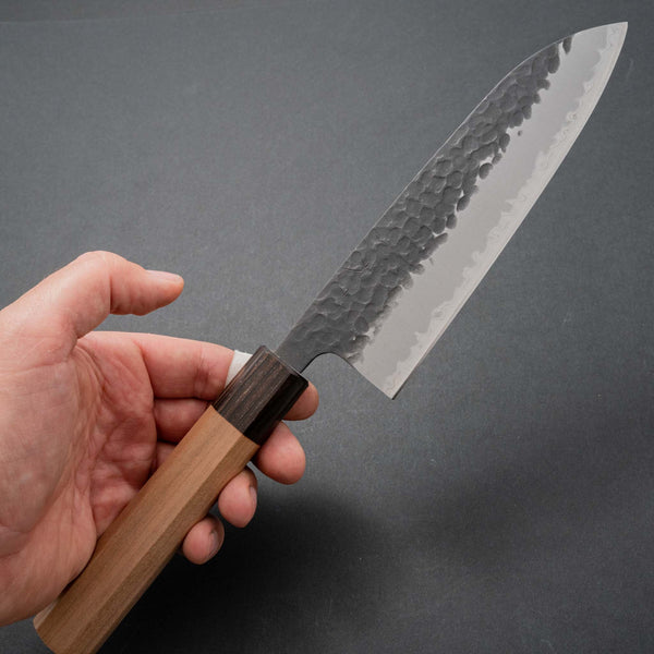 Hitohira Futana SB Kuro Tsuchime Santoku 170mm Cherry Wood Handle - Tetogi