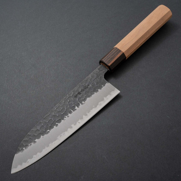 Hitohira Futana SB Kuro Tsuchime Santoku 170mm Cherry Wood Handle - Tetogi