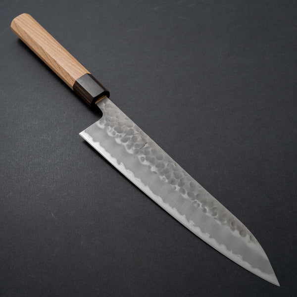 Hitohira Futana White #2 Migaki Tsuchime Gyuto 210mm Cherry Wood Handle - Tetogi