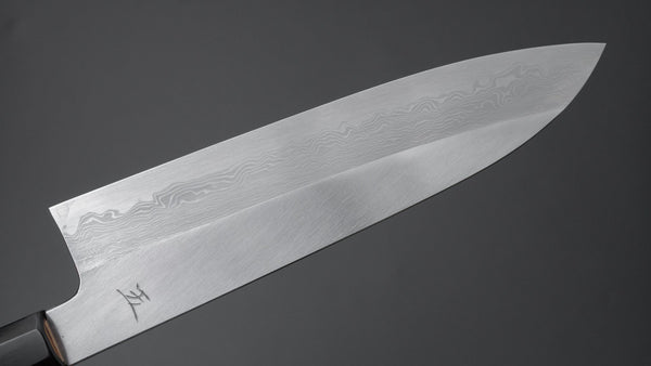 Hitohira Gorobei Ren White #2 Damascus Gyuto 210mm Ho Wood Handle - Tetogi