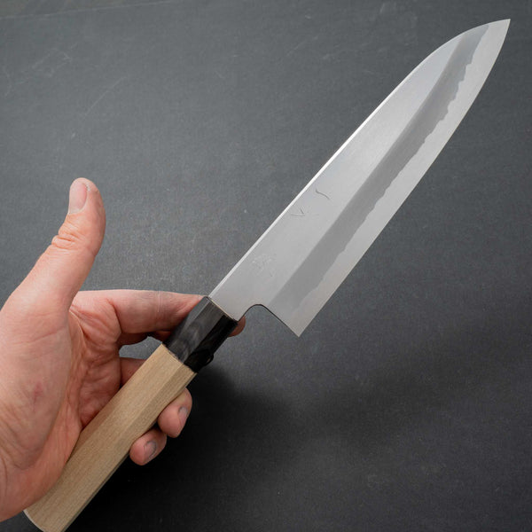 Hitohira Gorobei Ren White #2 Gyuto 210mm Ho Wood Handle - Tetogi