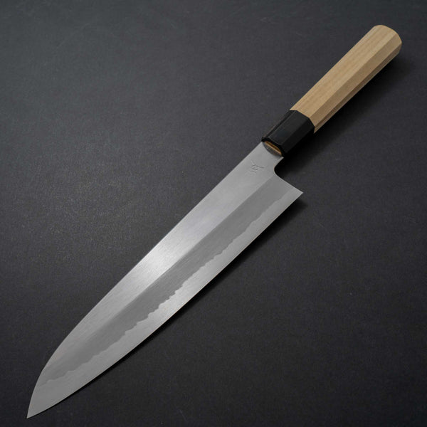 Hitohira Gorobei Ren White #2 Gyuto 240mm Ho Wood Handle - Tetogi