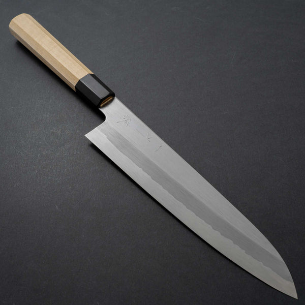 Hitohira Gorobei Ren White #2 Gyuto 240mm Ho Wood Handle - Tetogi