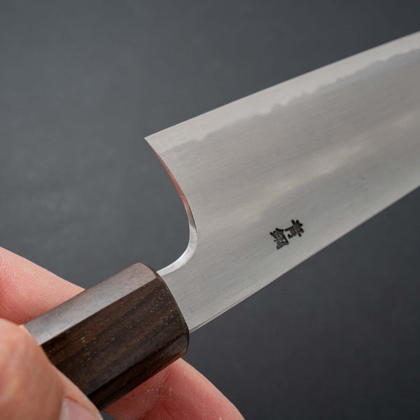 Hitohira Gorobei Rikichi Blue #2 Kasumi Santoku Cherry Wood Handle - Tetogi